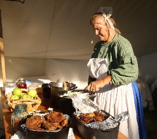 Jo cooking up a mess of vittles